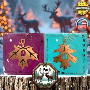 2pc Copper Deer & Moose Animal Track Wildlife Ornaments Semaki & Bird - USA MADE